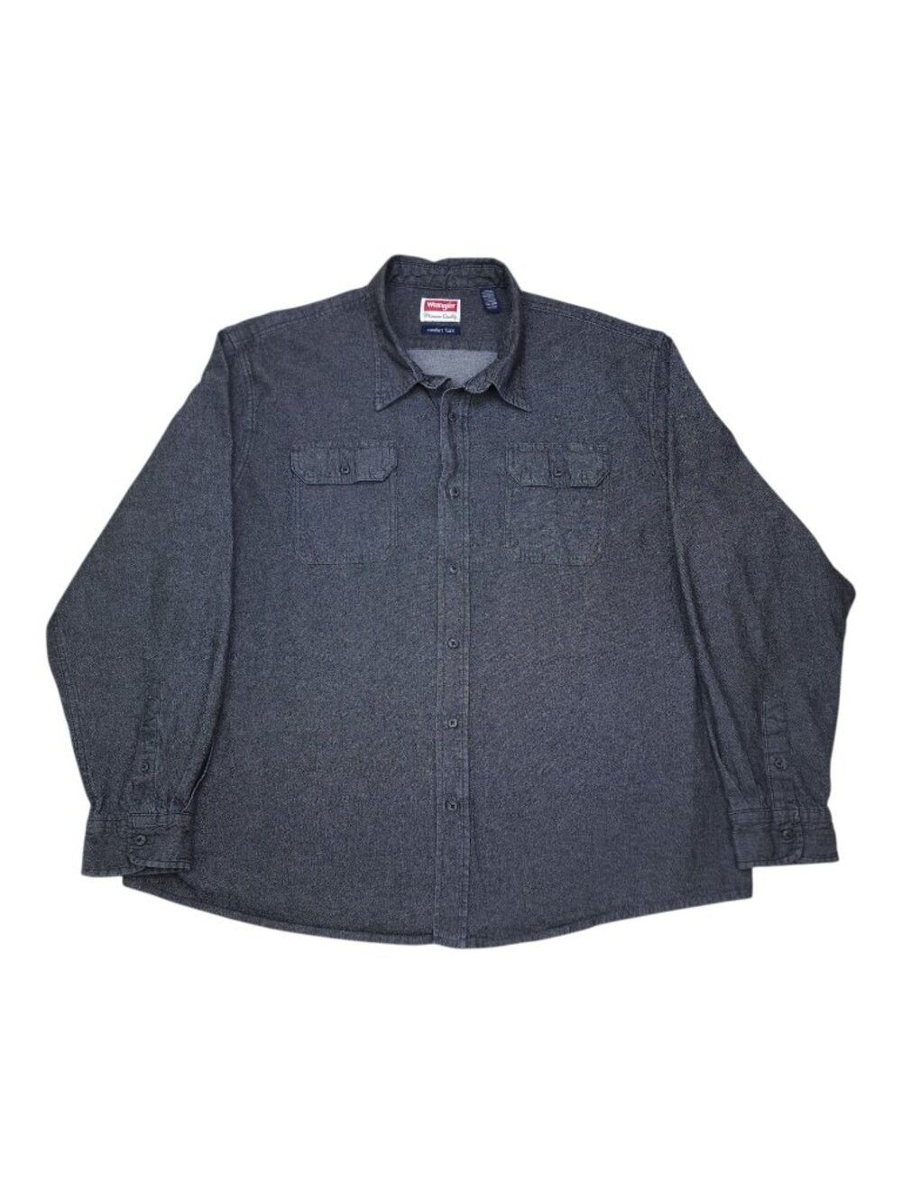 Wrangler Comfort Flex Button-Up Shirt 3XL Dark Gray 99% Cotton 1% Spandex